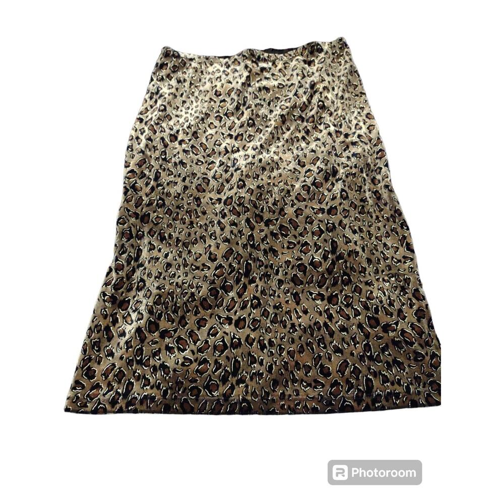 Kiwi‎ VTG Animal Print Shimmery Pencil Skirt Small Mob Wife Classic Preppy